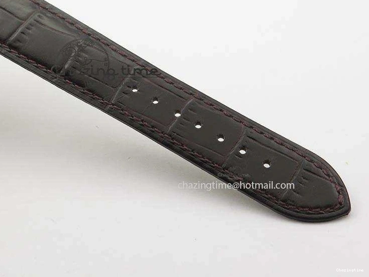 0422 TimelessDesign De Ville MK 1:1 Best Edition RG Black Dial On Black Leather Asian Seagull T1701 (Sec@6) 8236